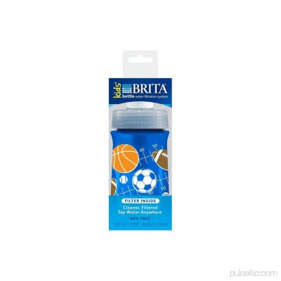Brita Soft Squeeze Water Filter Bottle For Kids, Navy Blue Sports, 13 Ounce (Pack of 2)